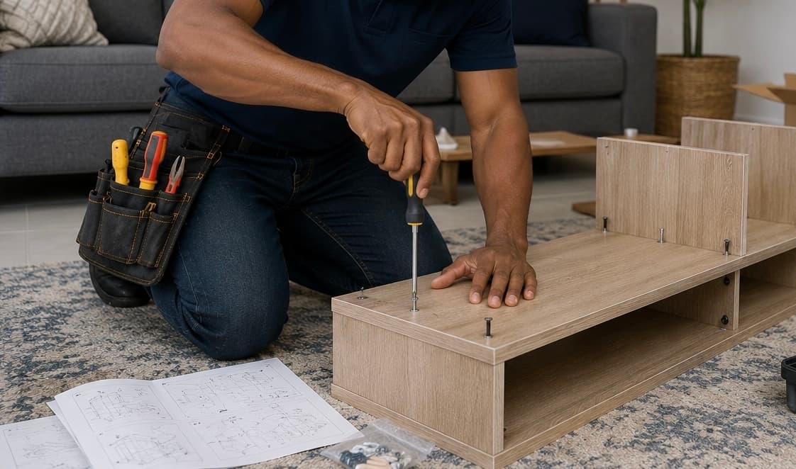 A handyman carrying out a home repair